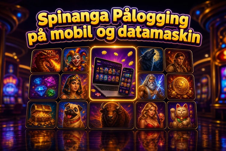 Spinanga Pålogging på mobil og datamaskin